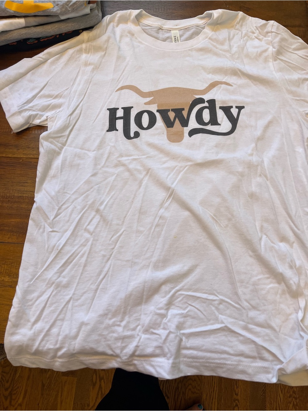 Bella Canvas White 'Howdy' Longhorn Graphic Tee
